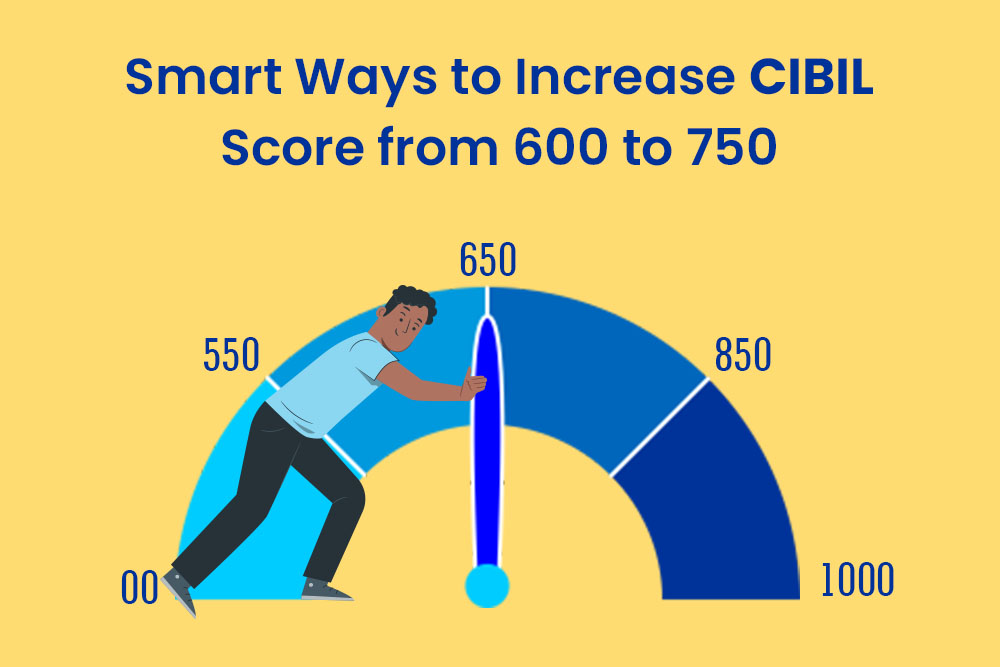 How to Increase CIBIL Score from 600 to 750? [10 Guaranteed Ways]